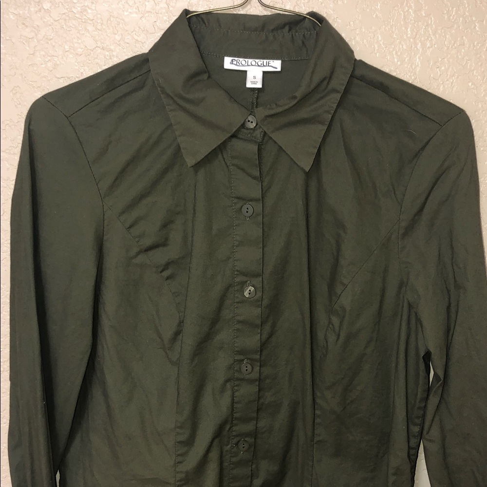 Prologue Dark Green Collared Shirt